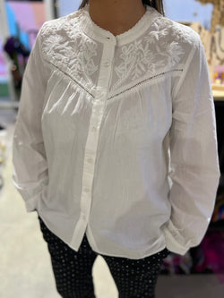 Chemise JILLIAN brodée - blanc