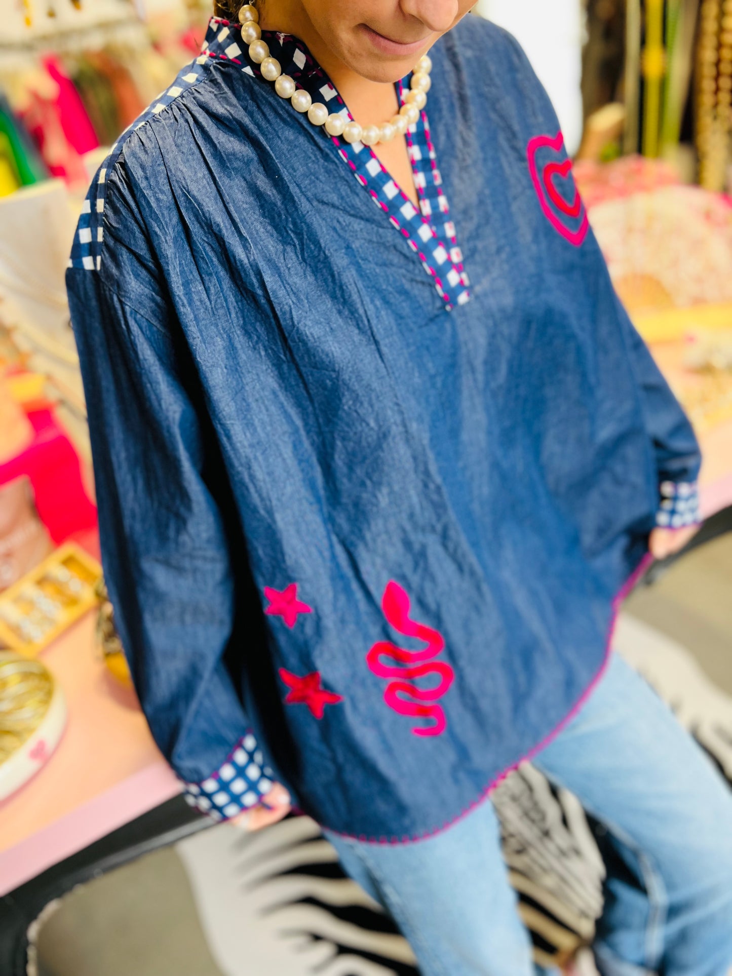 Blouse KIMA - Denim vichy