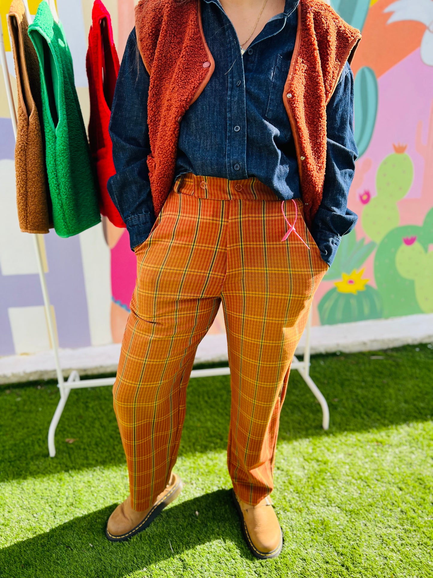 Pantalon à carreaux Adige rouille by Banditas