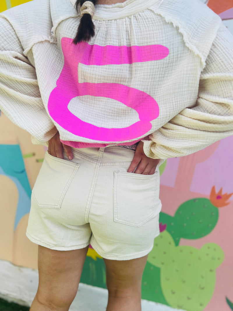 Jupe short Jadene en Jean - Ecru