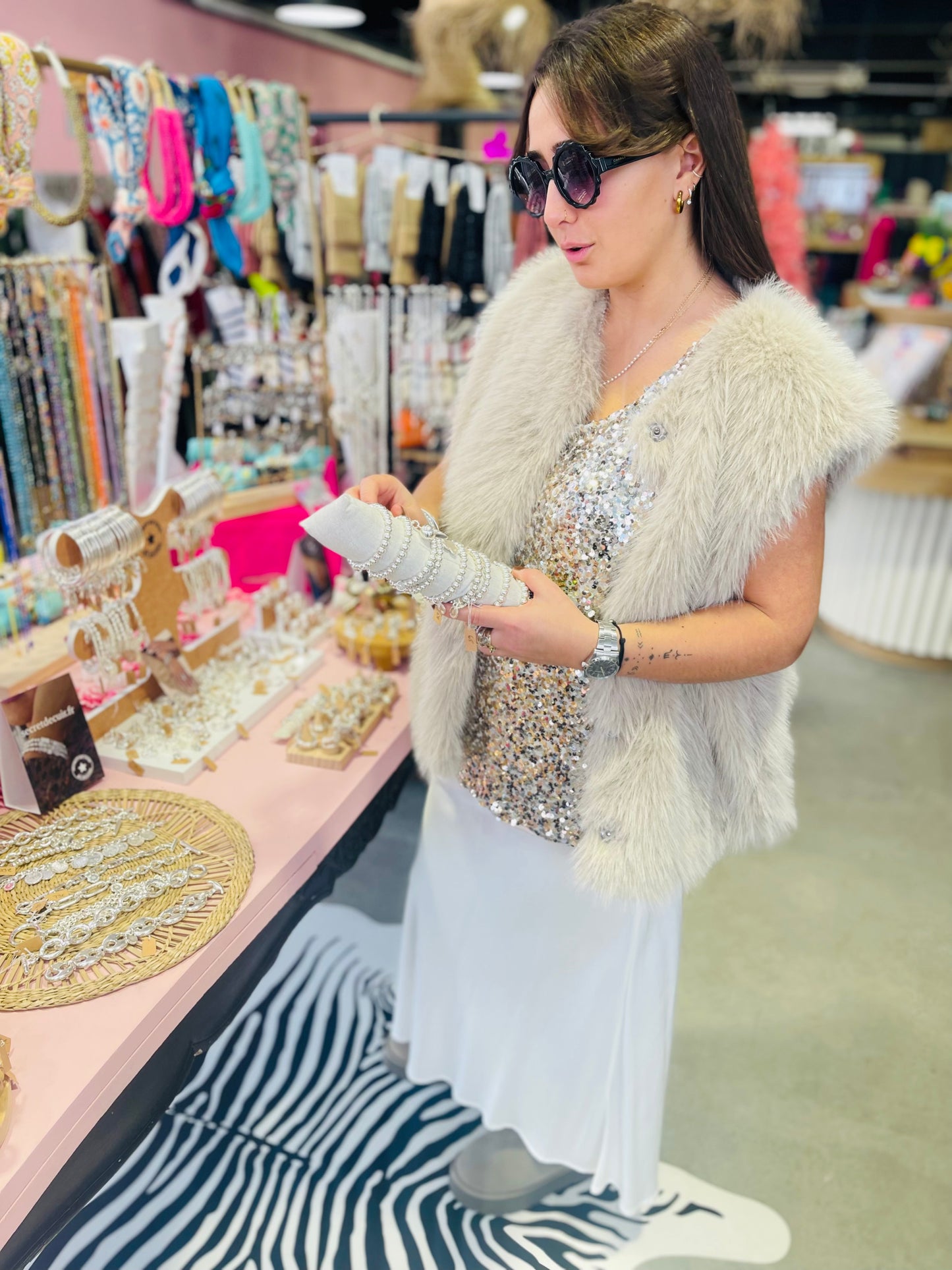 Top sequins Molly - Champagne