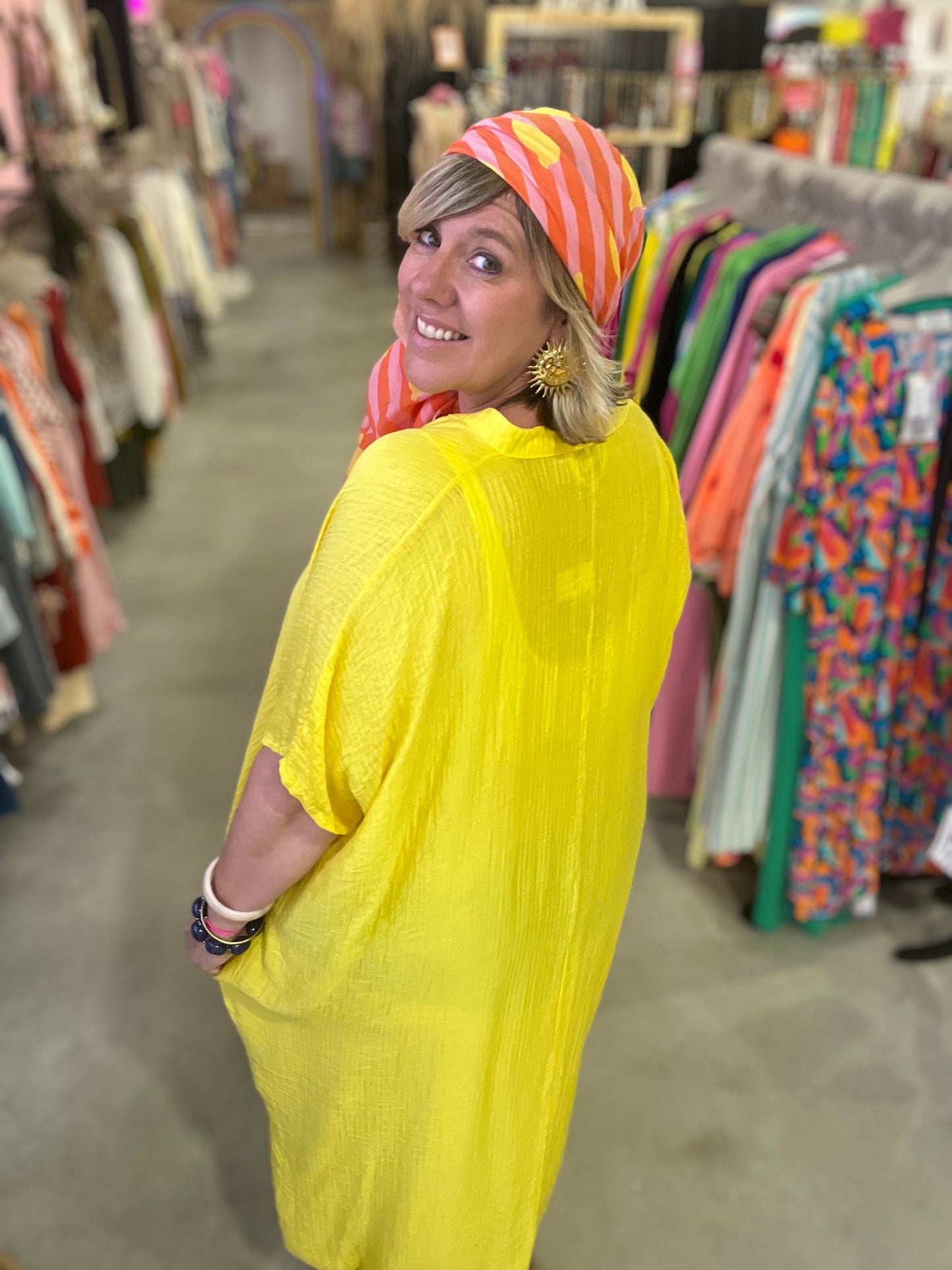 Robe longue Kafta - Jaune