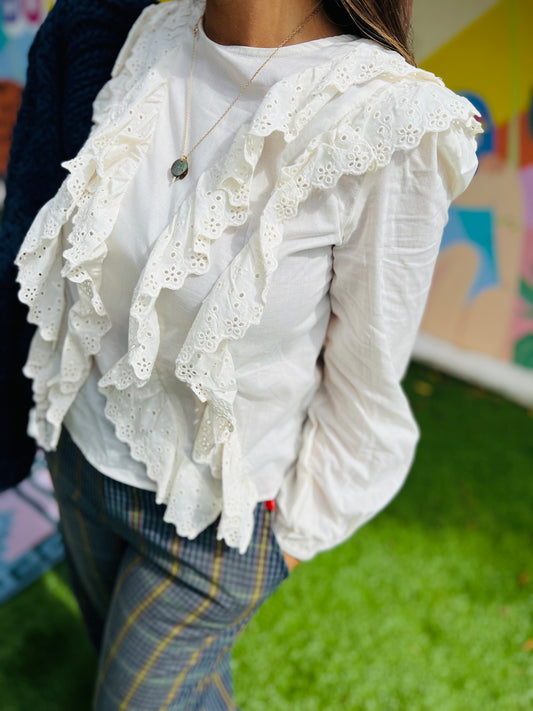 Blouse broderie anglaise KOTO - Ecru