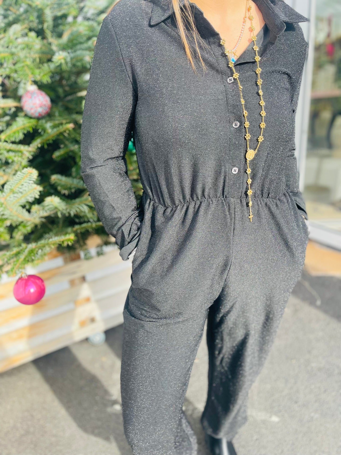 Combi paillettes DAPHNE - Noir