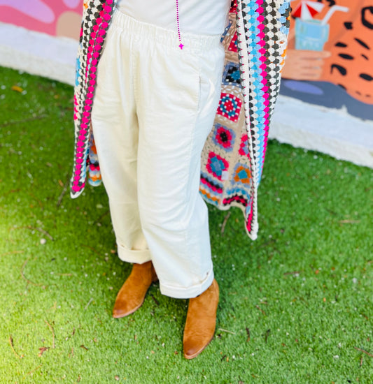 Pantalon magic velours fin by Johanna - Ecru