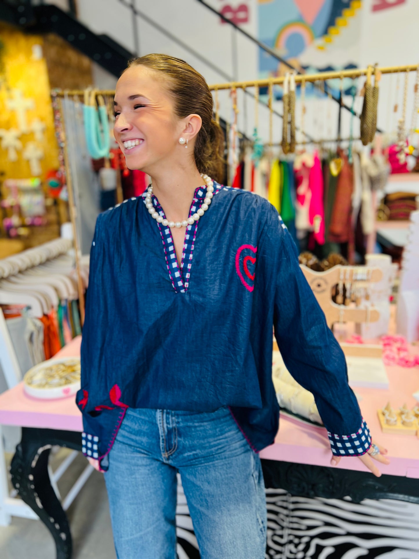 Blouse KIMA - Denim vichy