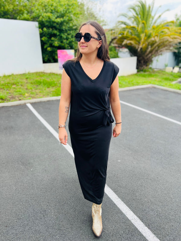 Robe coton Gina - Noir