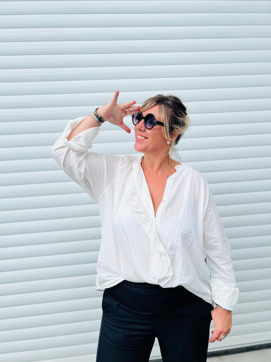 Blouse VELI broderie anglaise - Ecru