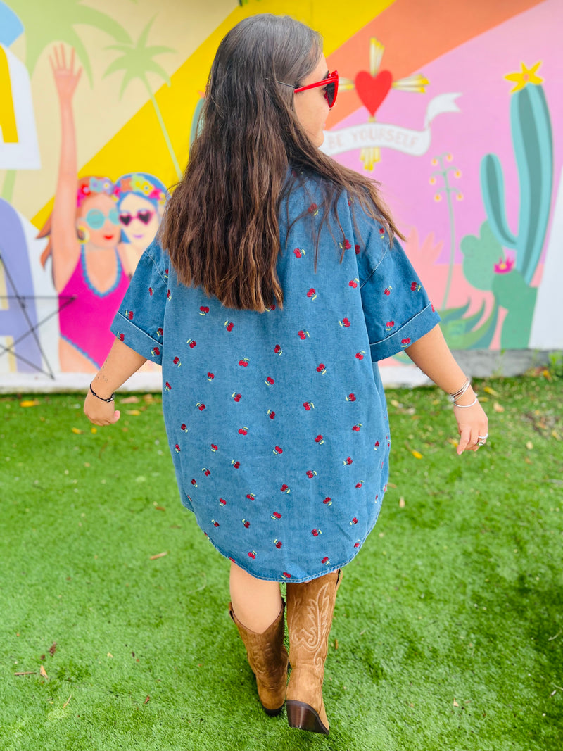Robe courte en jean CHERRY