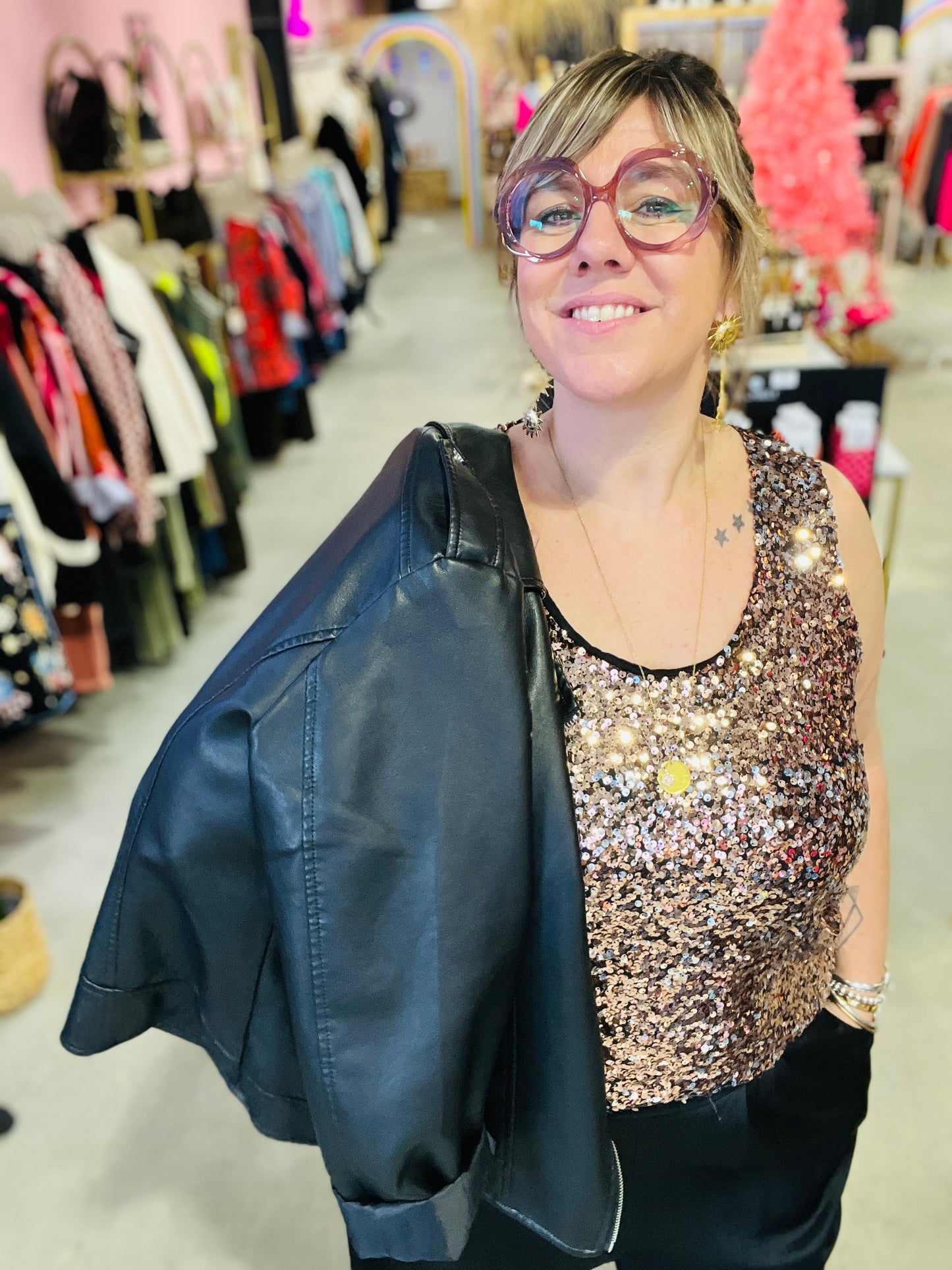 Top sequins Cloe - Bronze