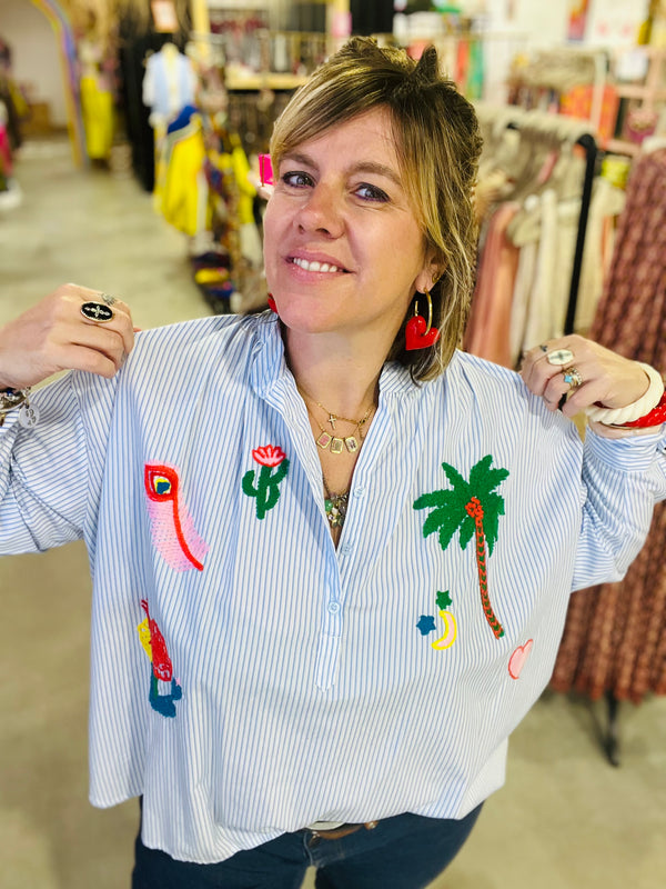 Blouse Ortza by Johanna - Fines rayures