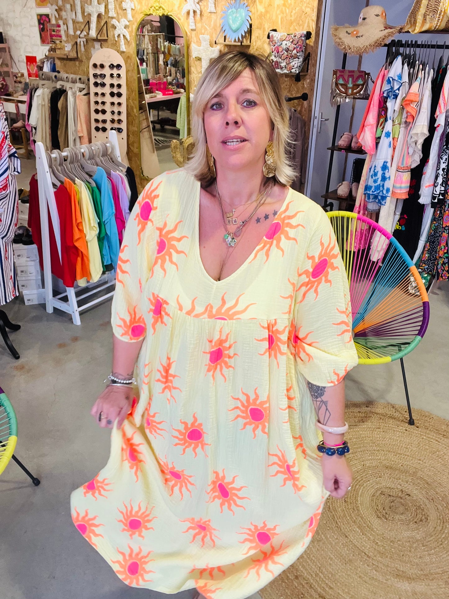 Robe oversize Solar - Jaune