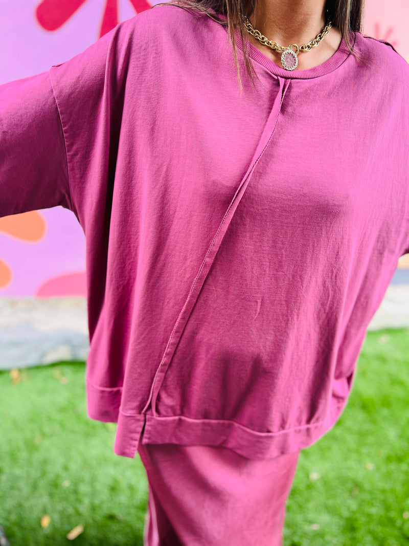 Sweat oversize César - Rose