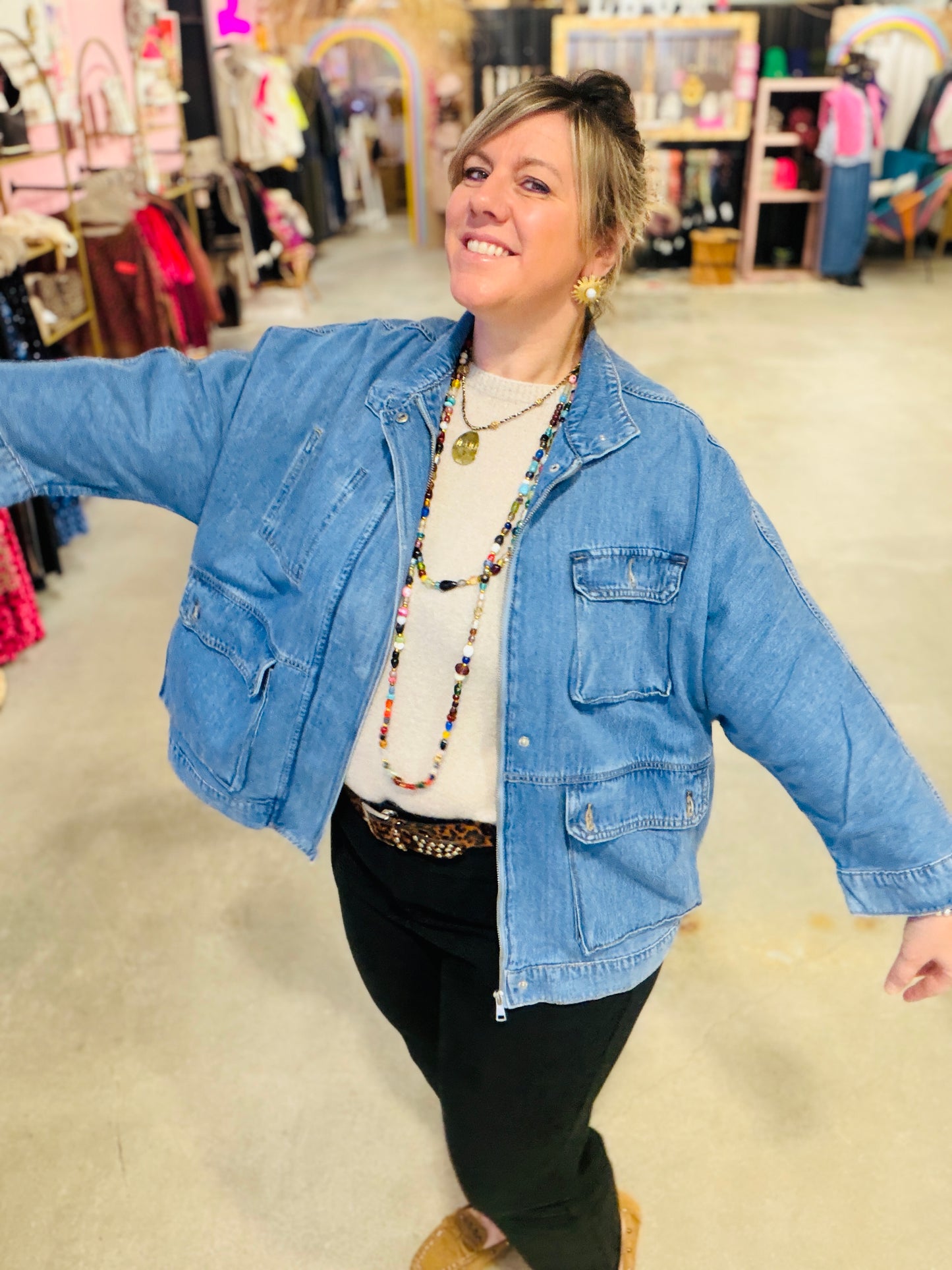 Veste Ilaria Jean oversize