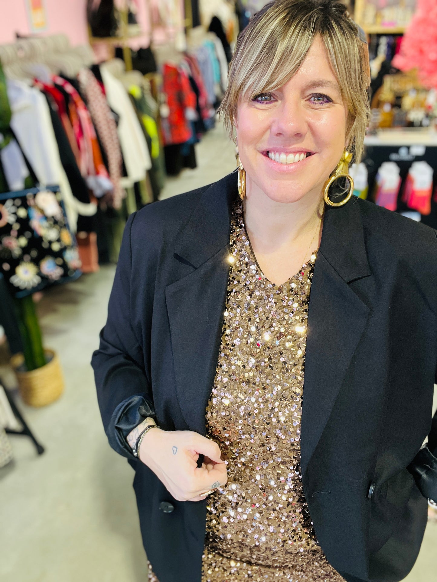 Top sequins Naia - Bronze