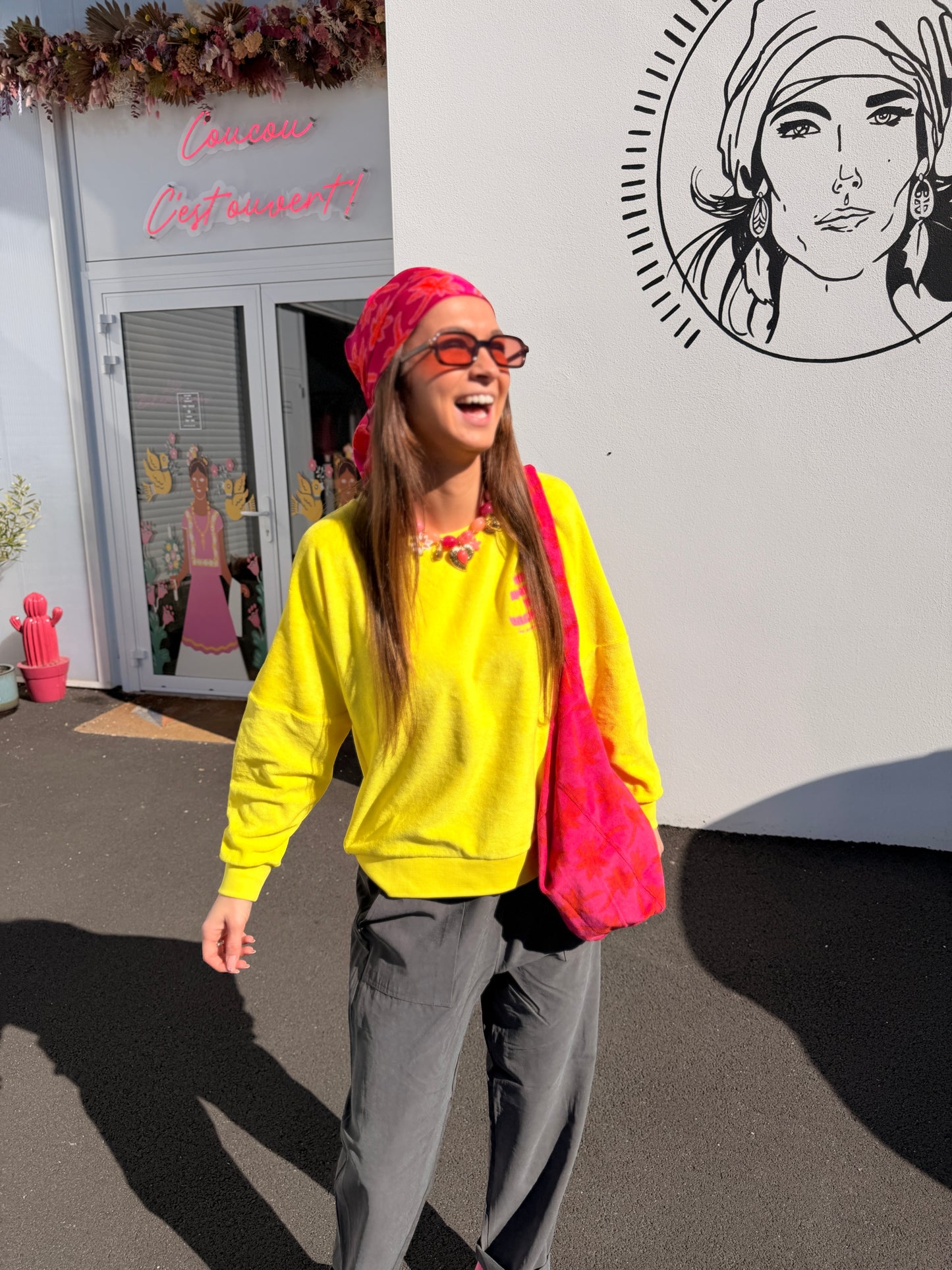 Sweat Graziana - jaune fluo