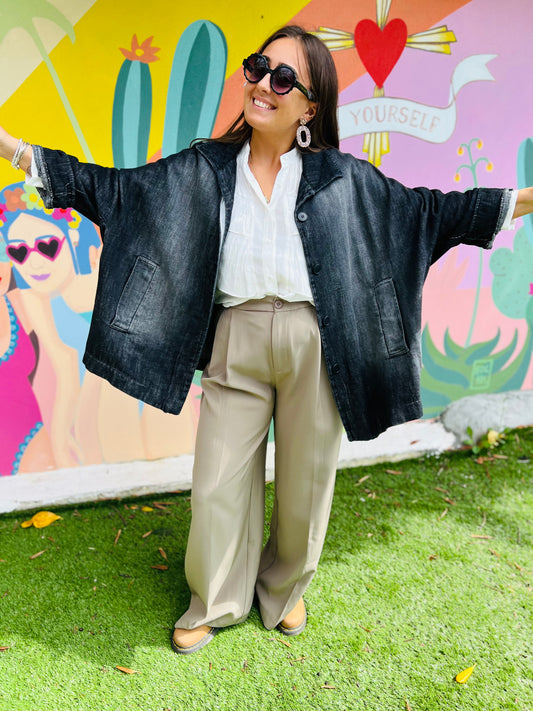 Veste en jean gris délavé Belle by Banditas