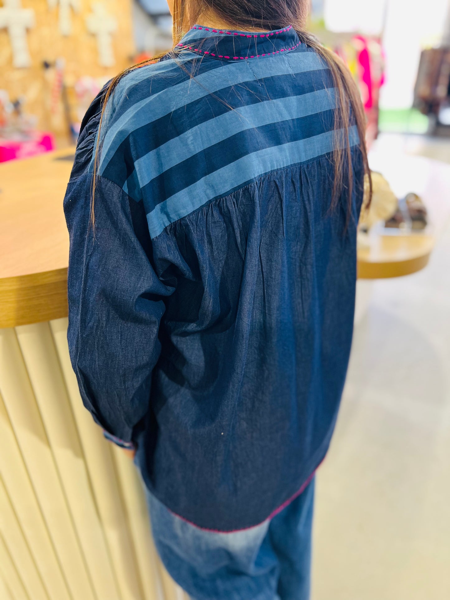 Blouse KIMA - Denim rayé