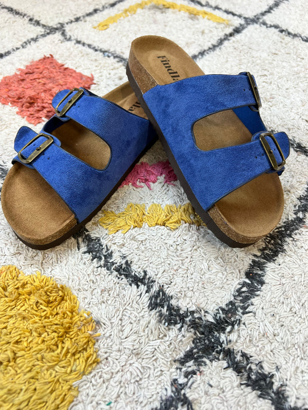 Sandales plates - Blue