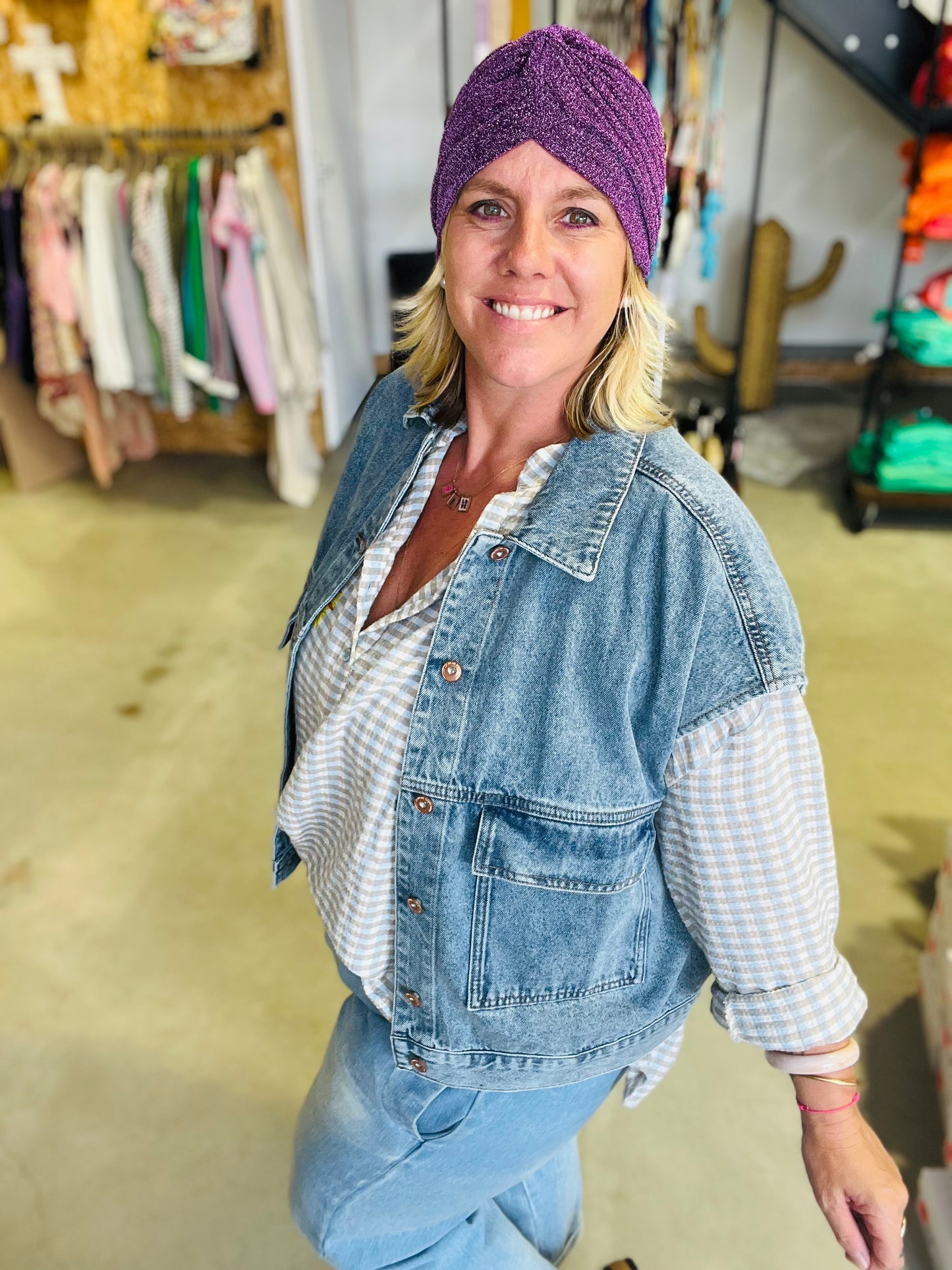 Veste en jean sans manche Cindi