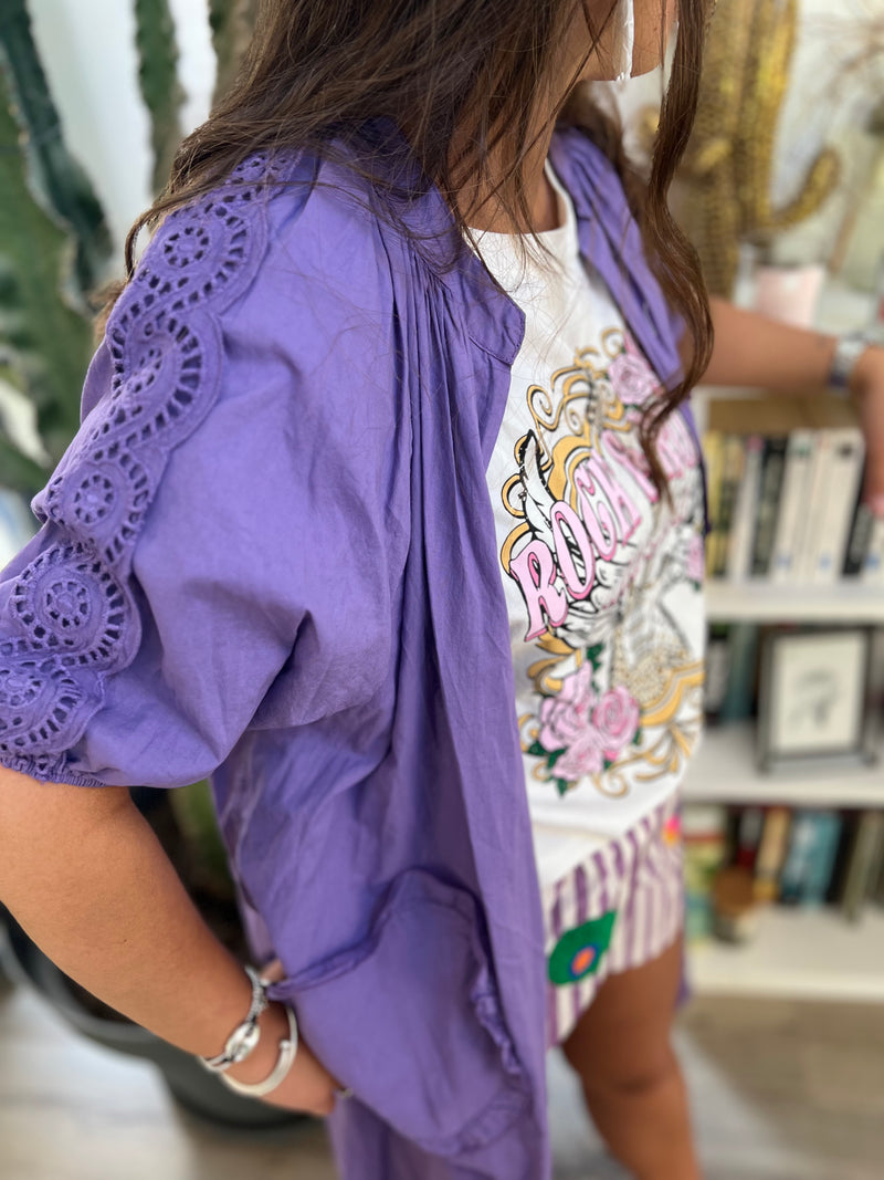 Robe coton India - violet