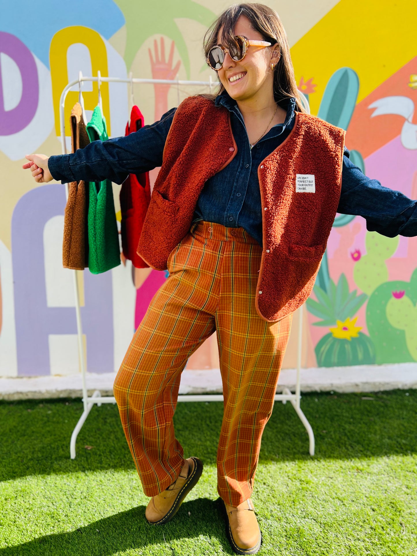 Pantalon à carreaux Adige rouille by Banditas