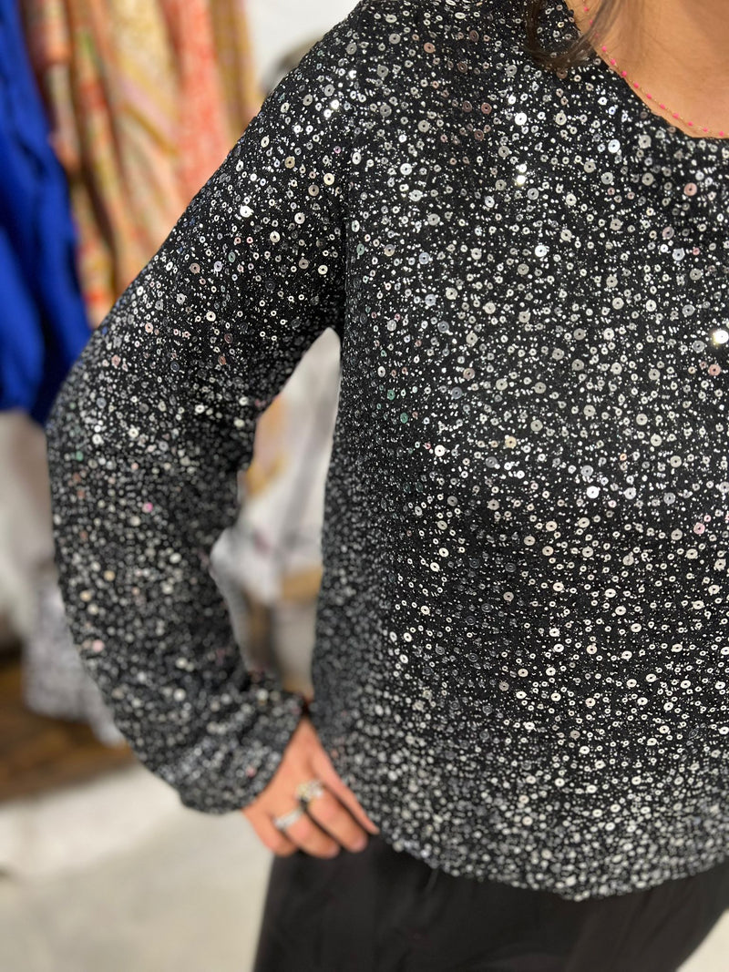 top sequins BRUNI -noir