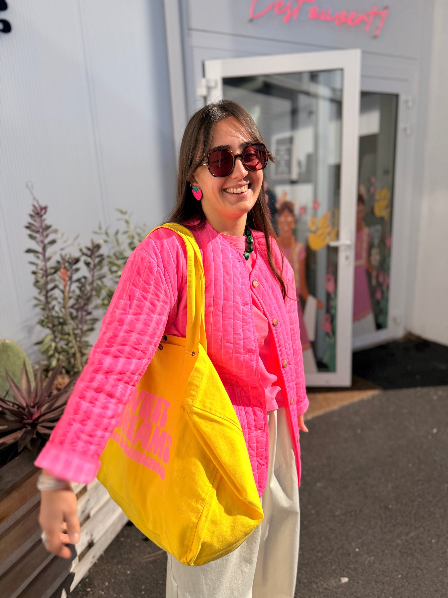 Veste matelassée Maika - rose fluo