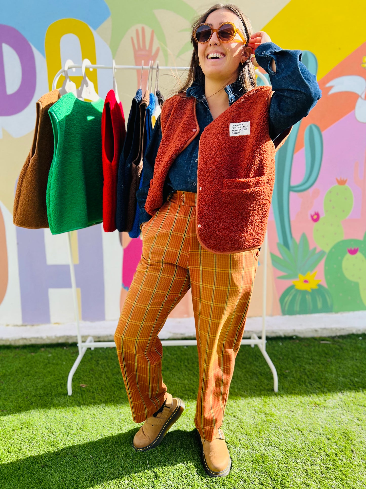 Pantalon à carreaux Adige rouille by Banditas