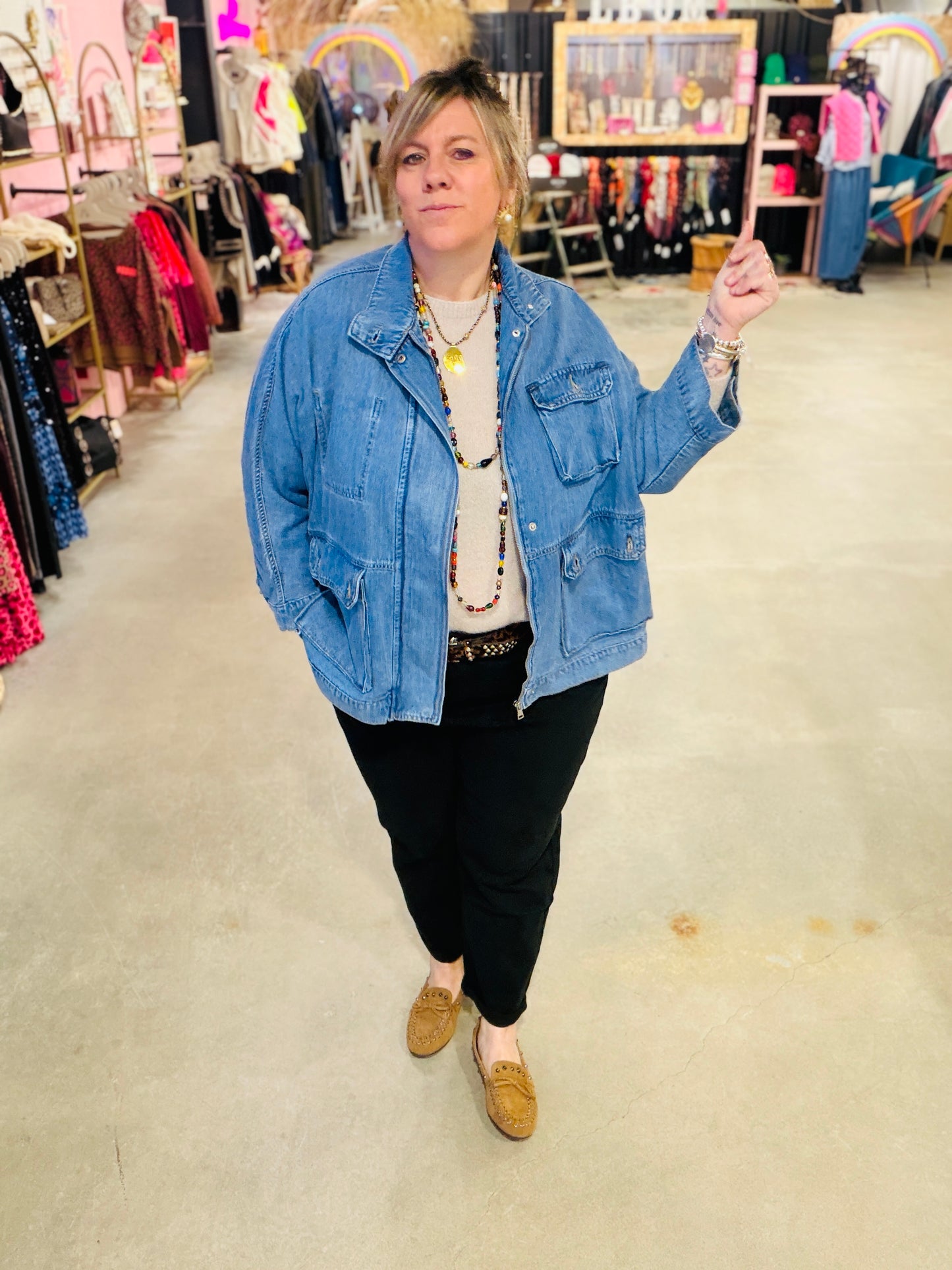 Veste Ilaria Jean oversize