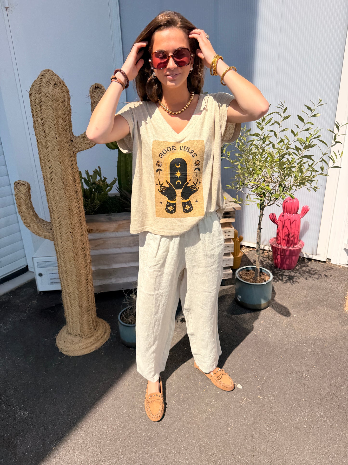 Tee-shirt Ivory Good Vibes