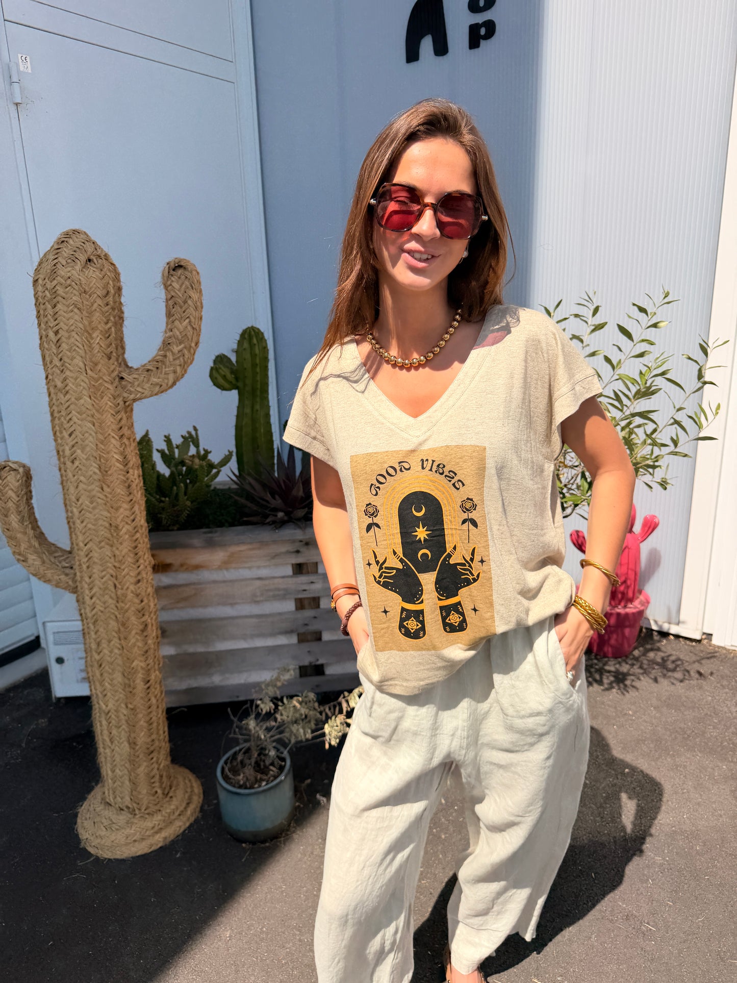 Tee-shirt Ivory Good Vibes