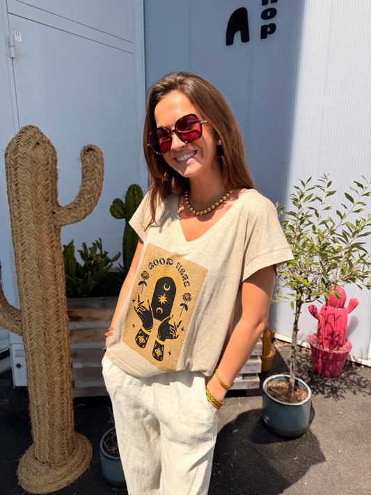 Tee-shirt Ivory Good Vibes