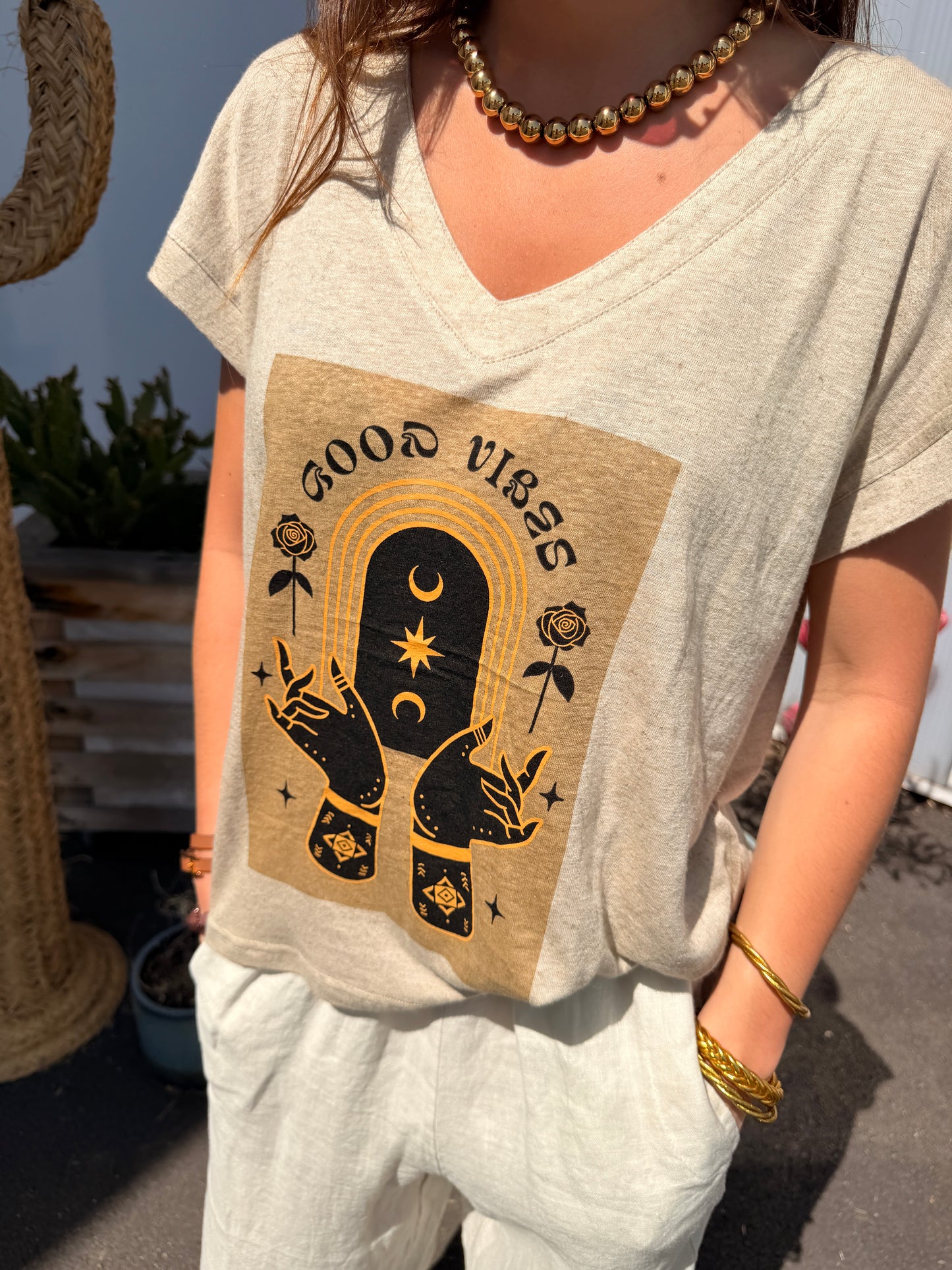 Tee-shirt Ivory Good Vibes