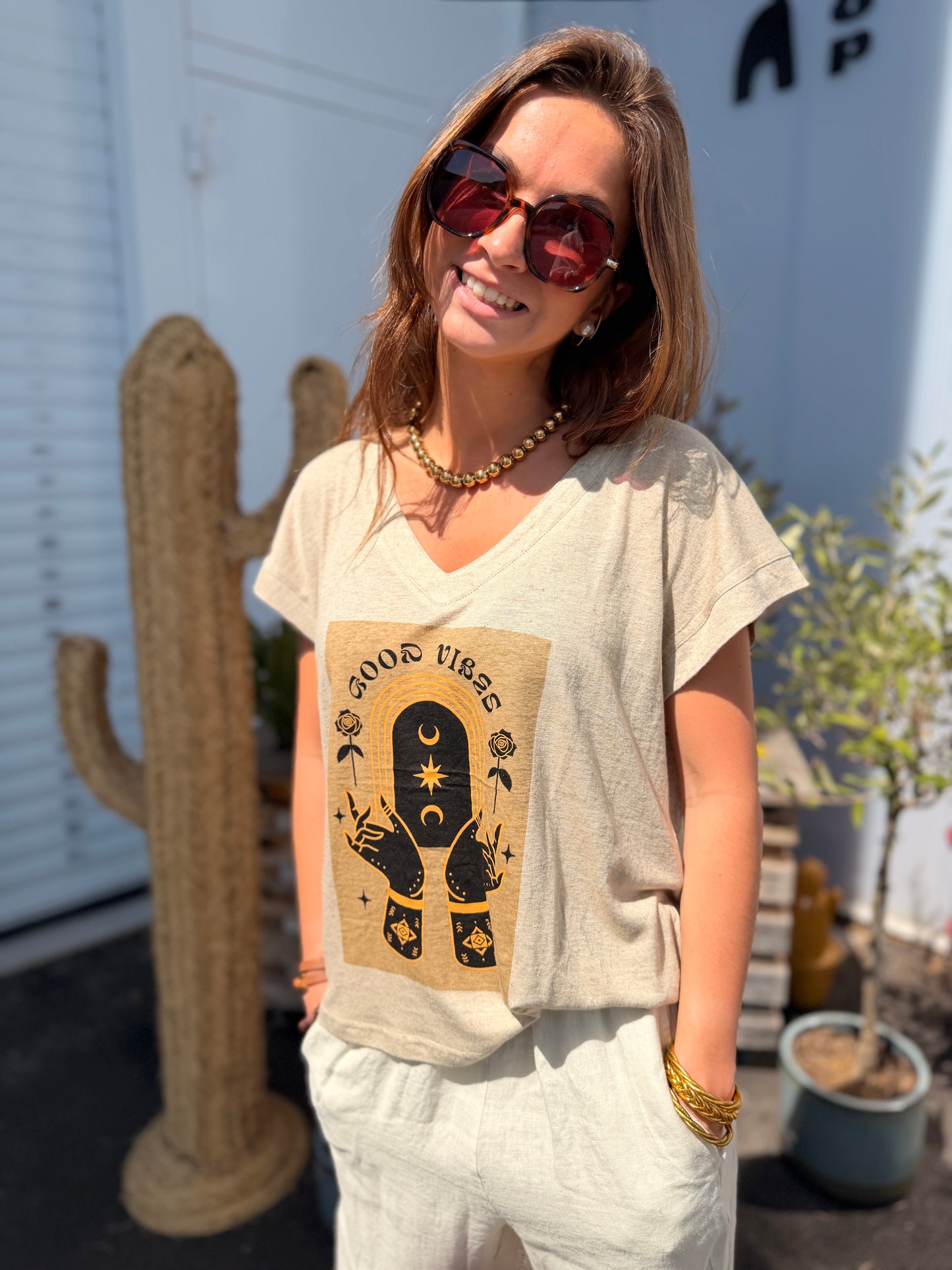 Tee-shirt Ivory Good Vibes