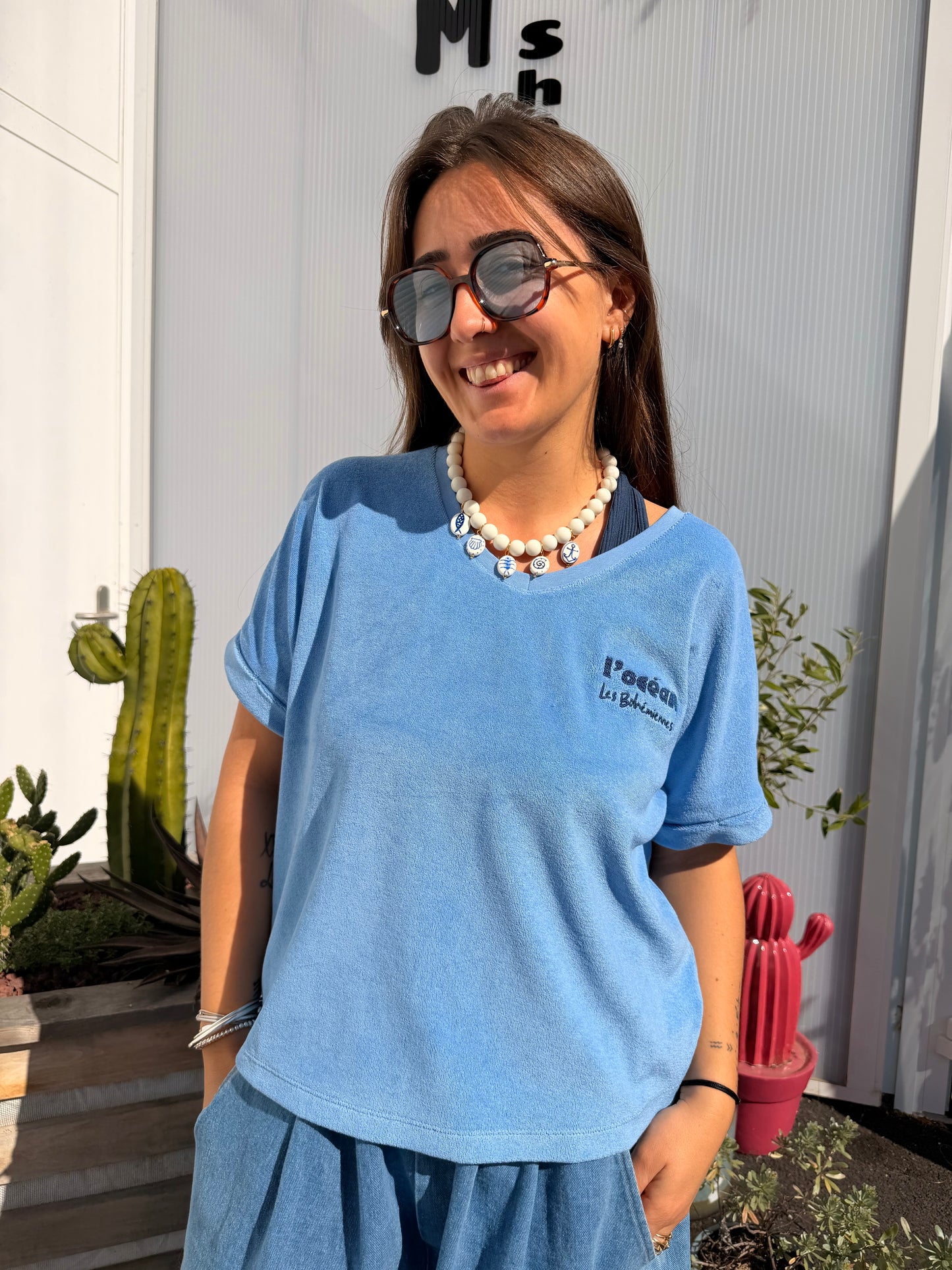 Tee-shirt éponge Otilia - bleu ciel