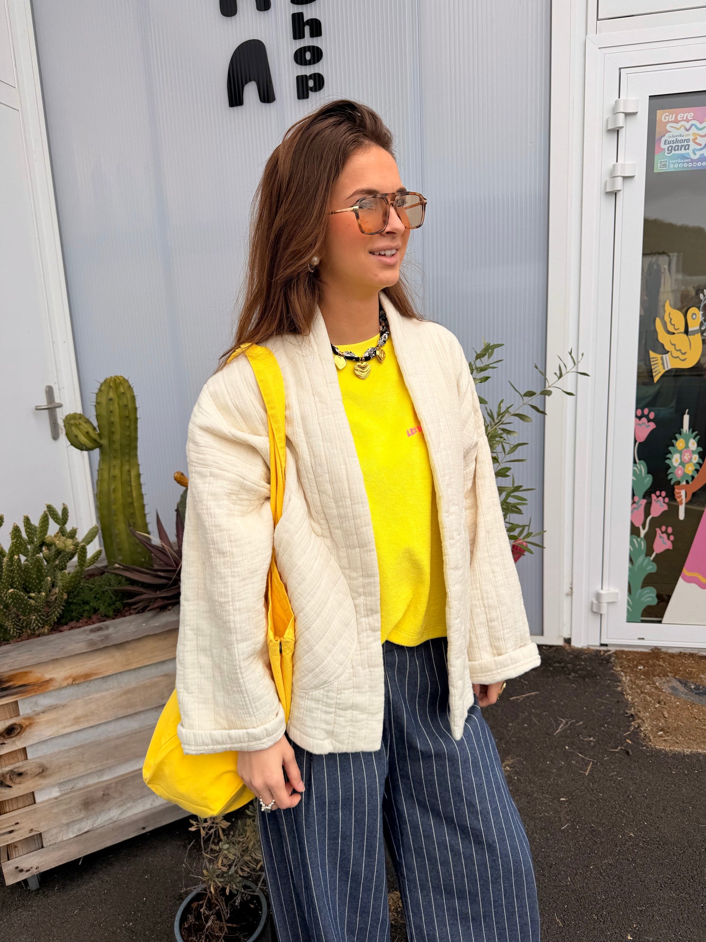 Tee-shirt Monara éponge jaune fluo