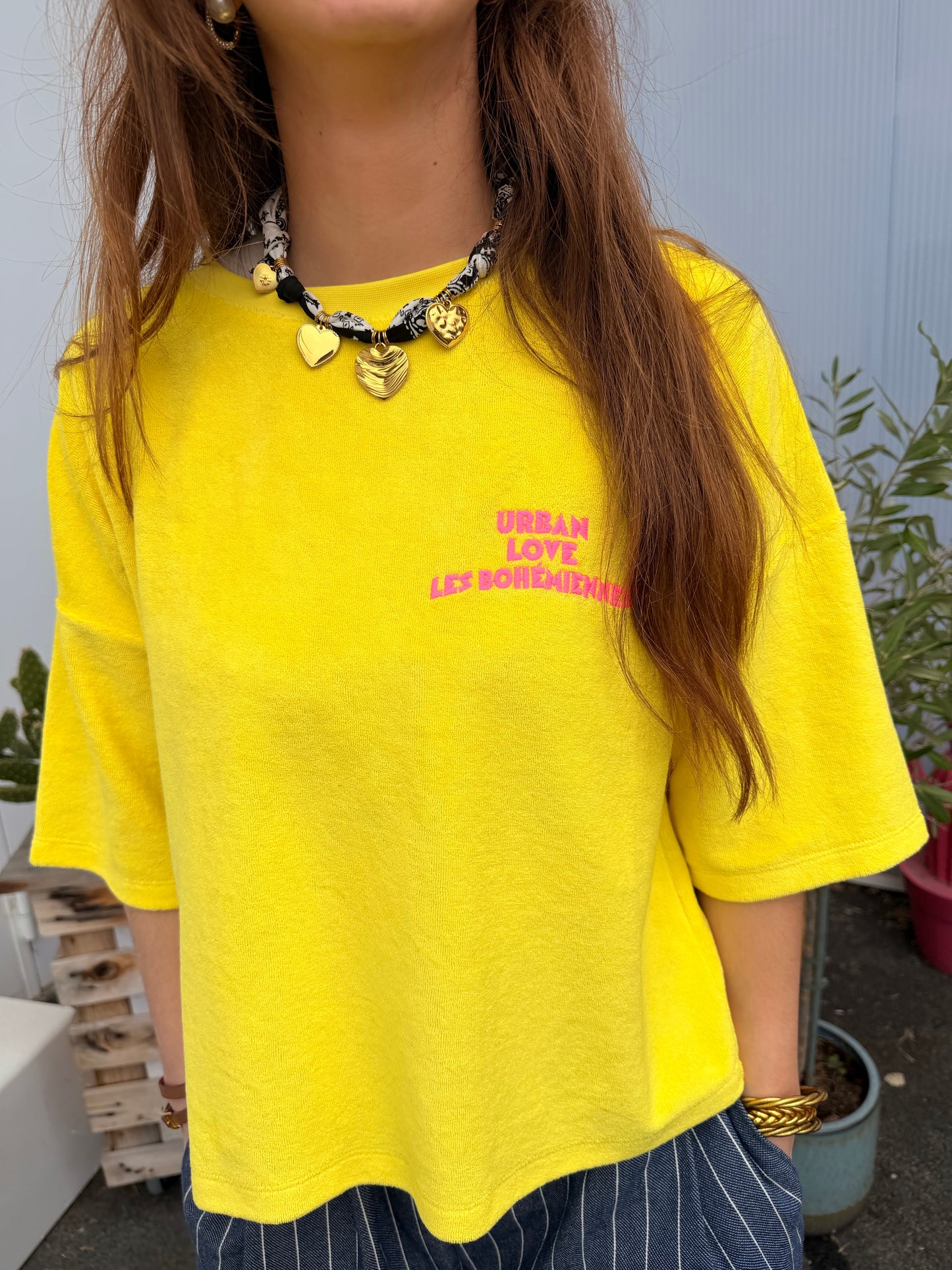 Tee-shirt Monara éponge jaune fluo