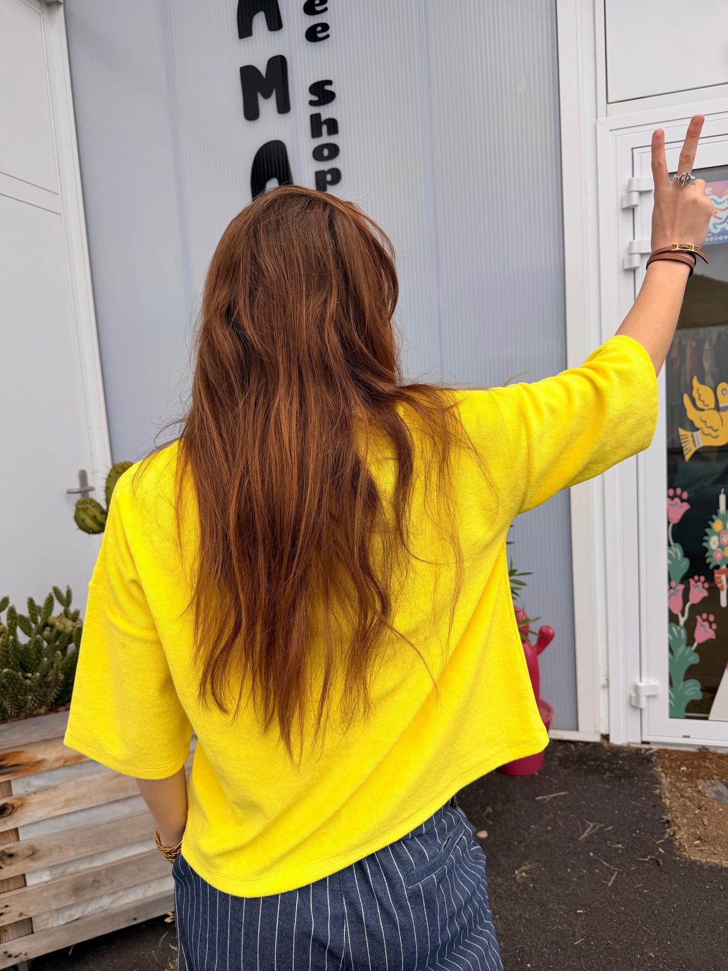 Tee-shirt Monara éponge jaune fluo