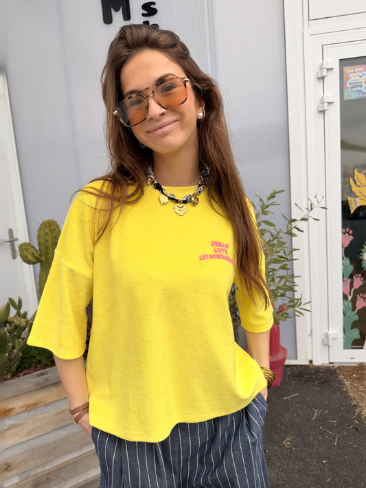 Tee-shirt Monara éponge jaune fluo